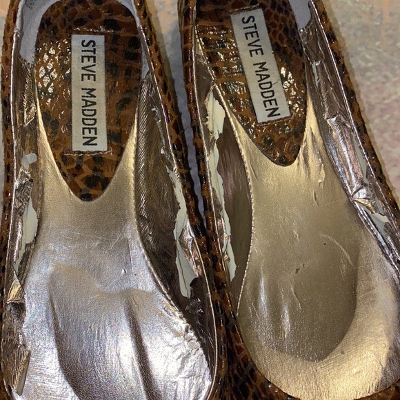 Steve Madden P-Heaven Patent Flat Ballet Style Shoe Snakeskin Leopard Pattern - Picture 10 of 14